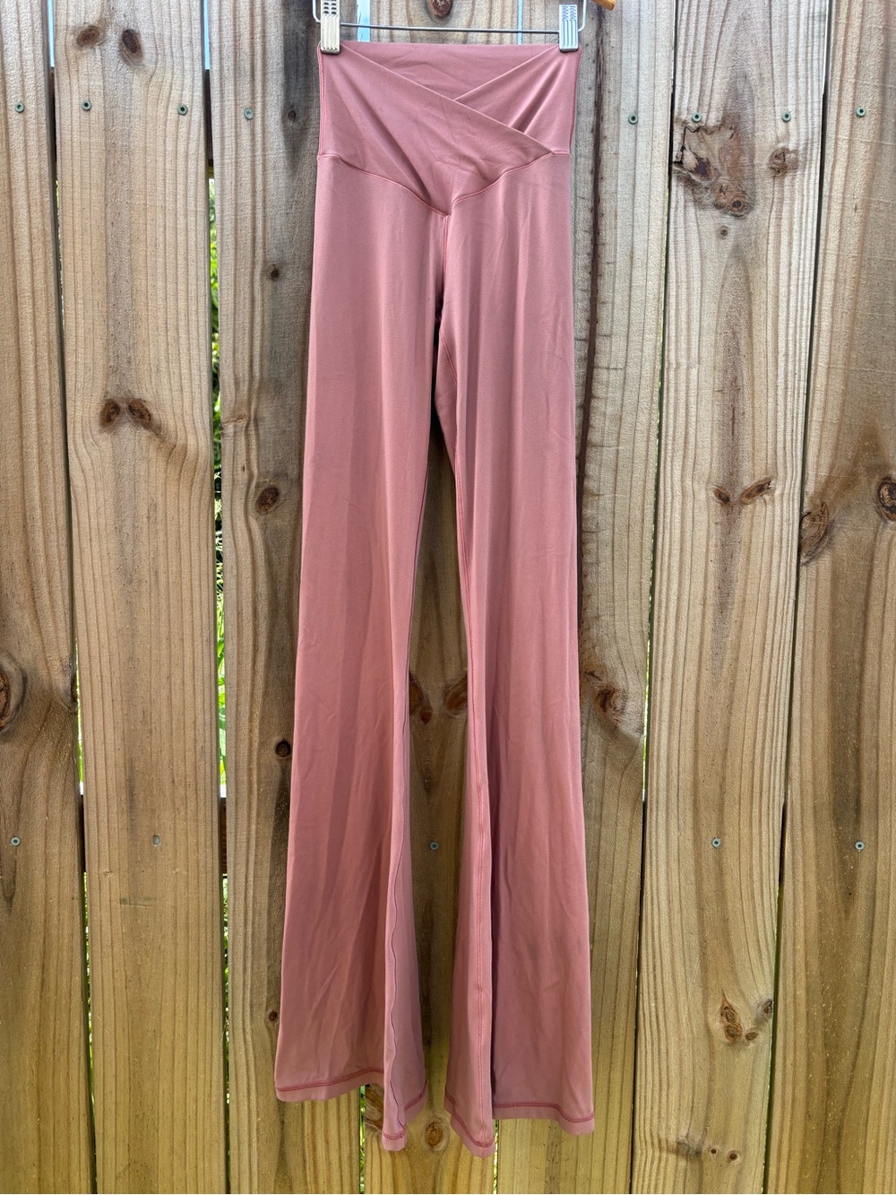 OFFLINE by Aerie Real Me Flare Hi Rise Long Inseam Dusty Rose Pants Size XSmall